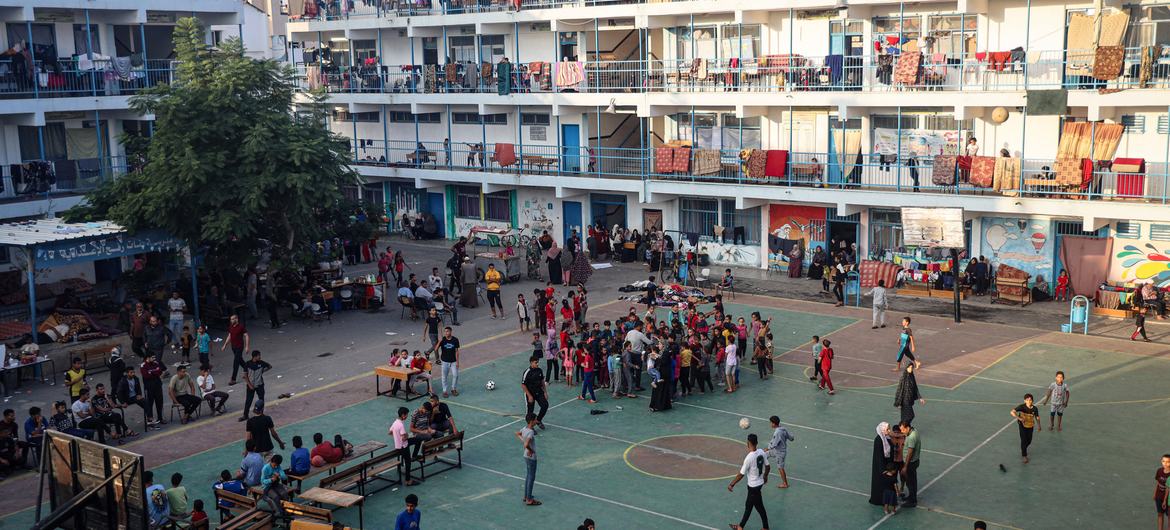 Thousands of people are sheltering in UNRWA schools in Gaza after fleeing their homes.